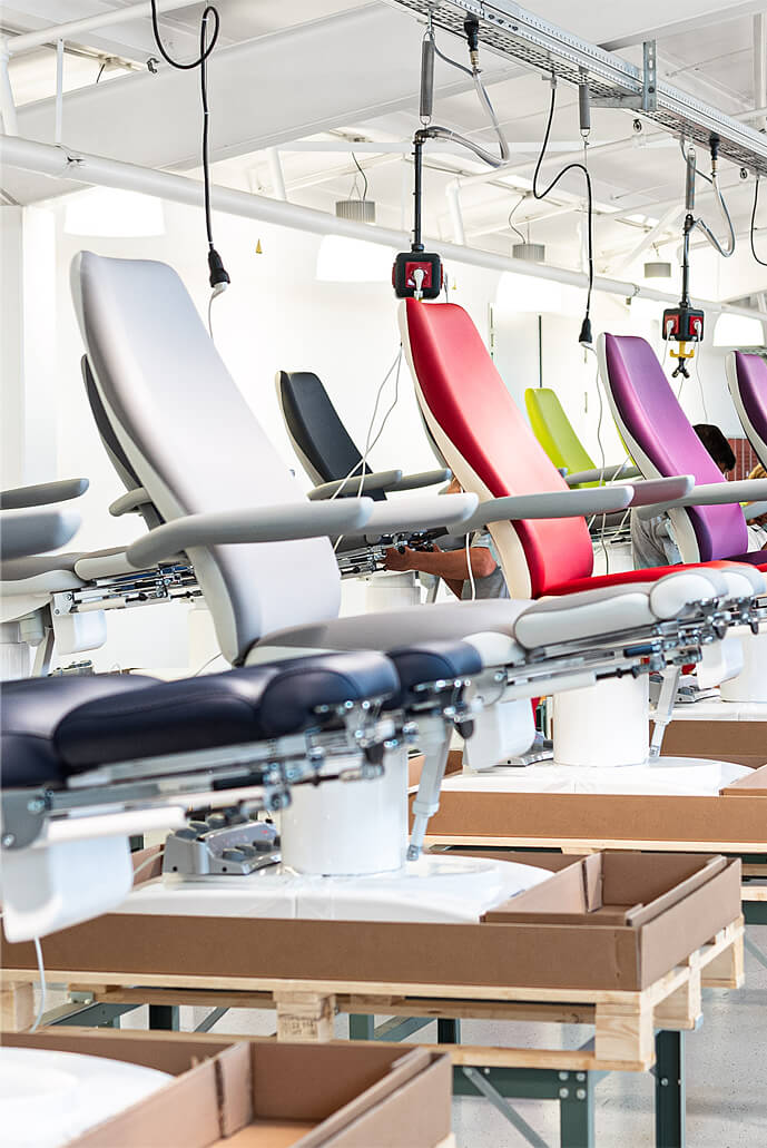 Manufacturing of electrically operated treatment chairs